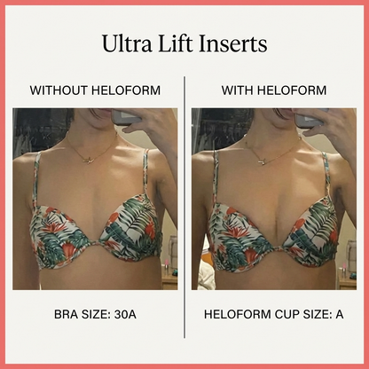 Heloform Ultra Lift Sticky Bra Inserts – Invisible Push Up, Strong Hold, Reusable