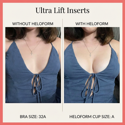 Heloform Ultra Lift Sticky Bra Inserts – Invisible Push Up, Strong Hold, Reusable