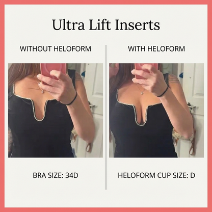 Heloform Ultra Lift Sticky Bra Inserts – Invisible Push Up, Strong Hold, Reusable